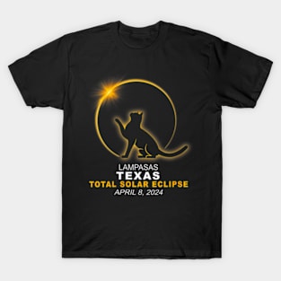 Wos Lampasas Texas Cat Total Solar Eclipse 2024 T-Shirt